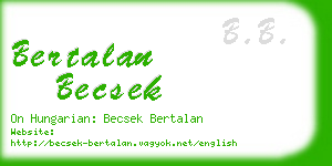 bertalan becsek business card